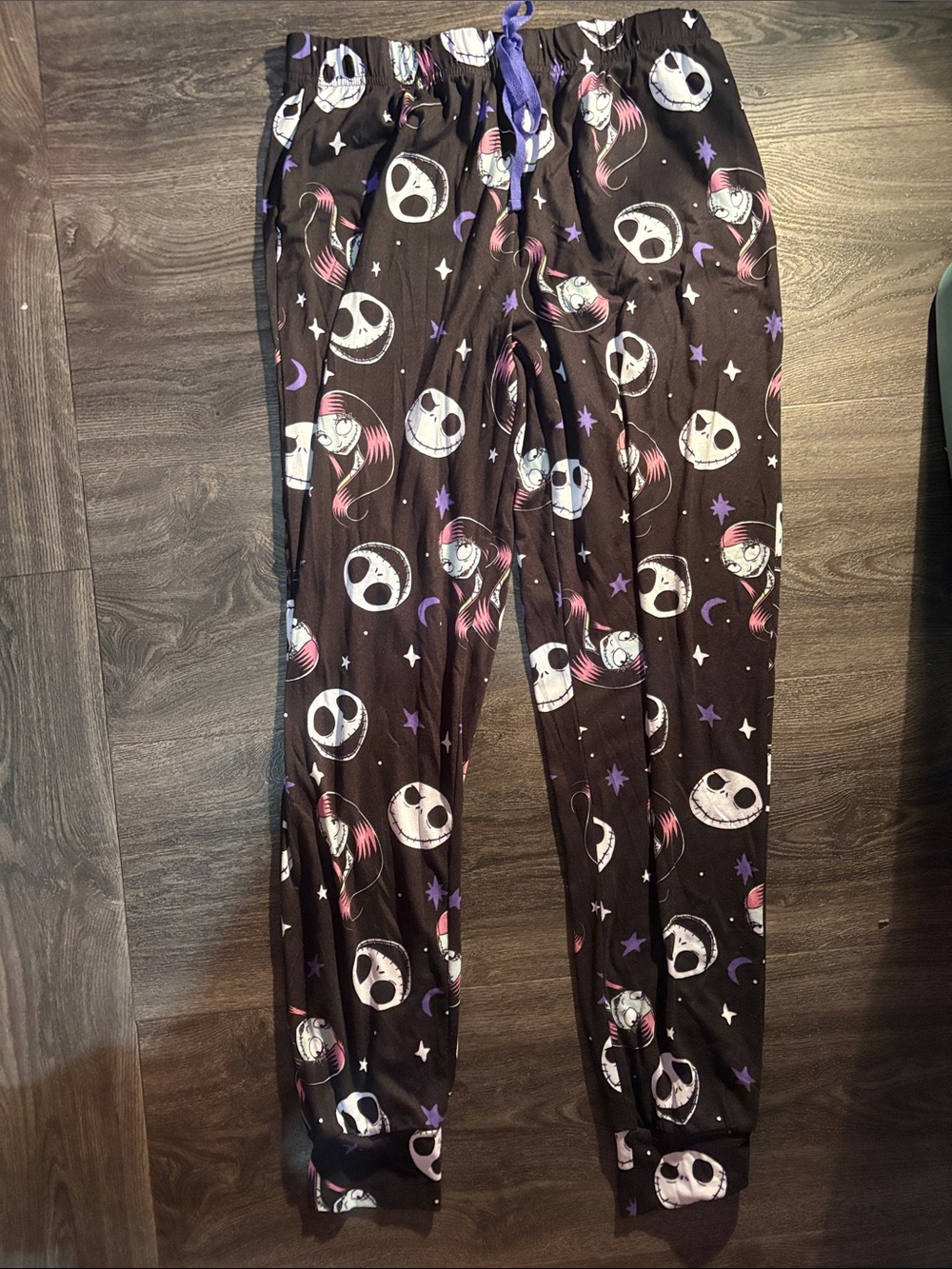 Disney Black Pajama Pants with Purple & Pink Character Print